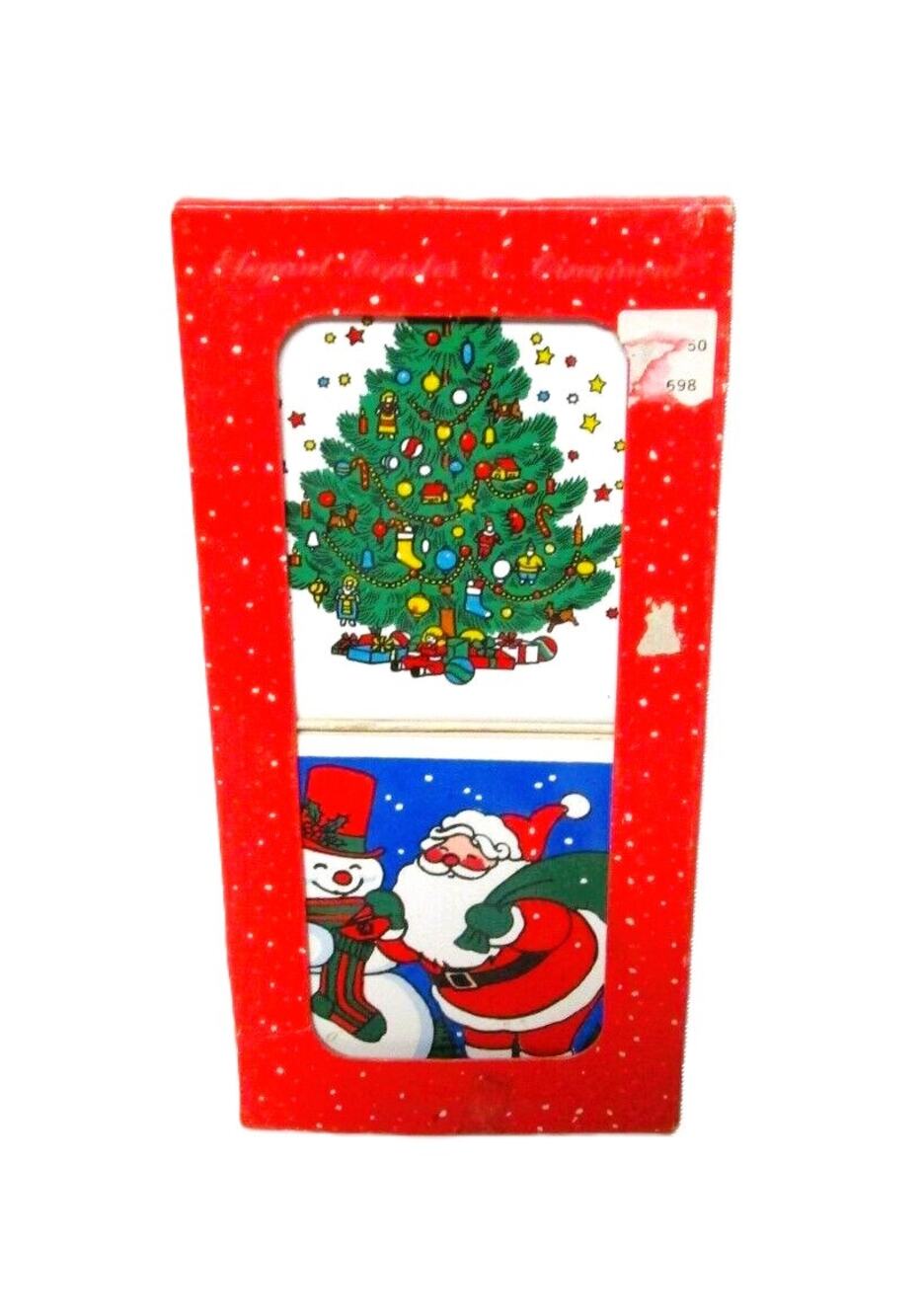 Cathay Tile Christmas Trivets Santa, Snowman & Tree Ceramic Squares 4x4 inches